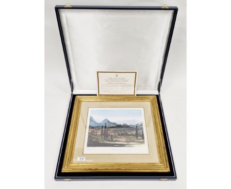 H.R.H. The Prince of Wales (b.1948) Greek landscape, summer coloured lithograph reproduced from the original watercolour, sig
