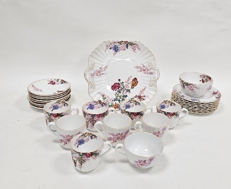 Spode Chelsea Garden pattern part tea-service, printed marks, pattern no.1888, of fluted form printed with garden flowers, co