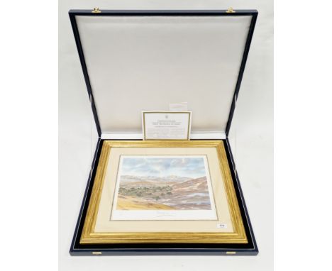 H.R.H. The Prince of Wales (b.1948) Ballochbuie, Balmoral, April coloured lithograph reproduced from the original watercolour