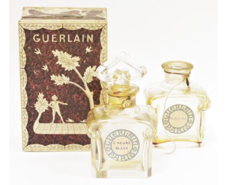 Baccarat glass &lsquo; Guerlain L&rsquo;Heure Bleue &lsquo; perfume bottle and stopper, 11.5cm high, contained in it&rsquo;s 