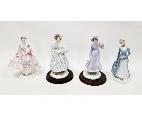 Four Royal Worcester limited edition figures from the Victoria and Albert Museum Walking-Out Dresses of the 19th Century seri