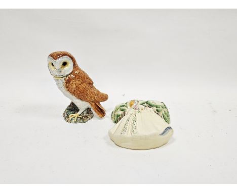 Clarice Cliff (Newport Pottery) Art Deco wall pocket, printed and painted marks, moulded with a woman in 18th century style d