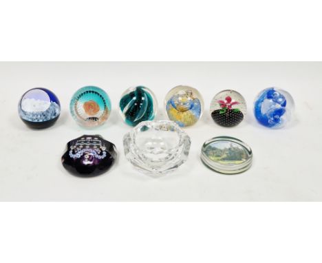Collection of glass paperweights including boxed Caithness ' Concorde celebration ' limited edition no. 12/100, boxed Caithne