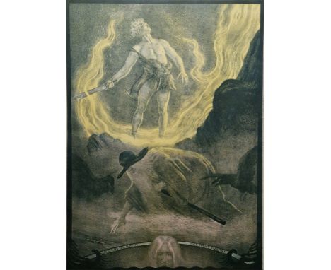 Franz Stassen (German, 1869-1949) Pair Lithographs Two lithographs of illustrations for Wagner's 'The Ring of Nibelungen', c.