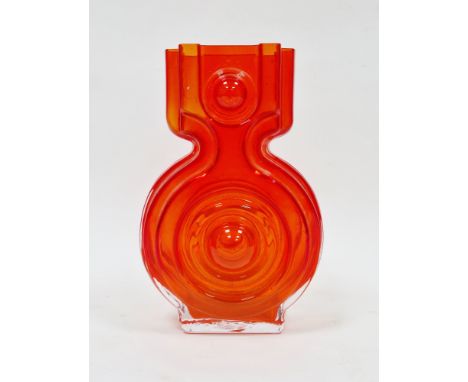 Helena Tynell (Finnish, 1918-2016) for Riihim&auml;ki, a 1960s ruby red moulded glass 'Emma' vase, of compressed form, moulde
