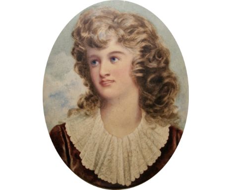 Late 19th/early 20th century school Watercolour Portrait of a young woman, framed and glazed, image size 48cm x 38cm, togethe
