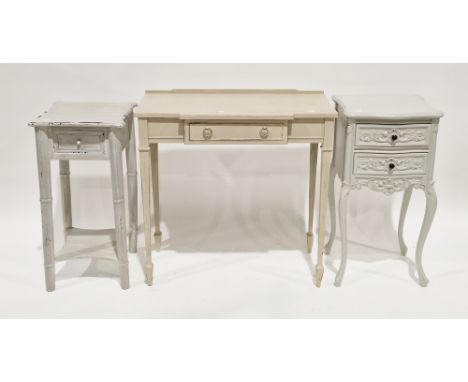 Sheraton Revival painted side table&nbsp;with single drawer, on square tapering legs, 76cm high x 75cm wide x 34cm deep and t