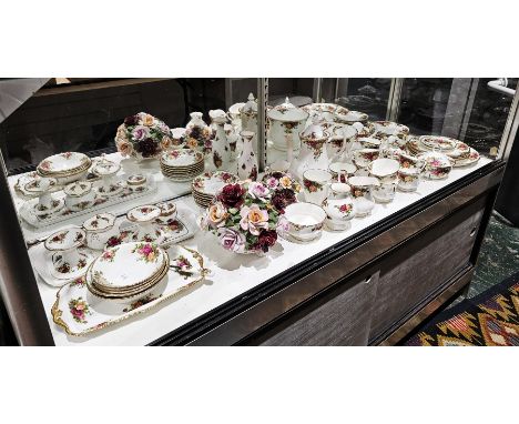 Royal Albert Old Country Roses pattern part tea service&nbsp;and other wares&nbsp;including a coffee pot, a teapot (lacking f
