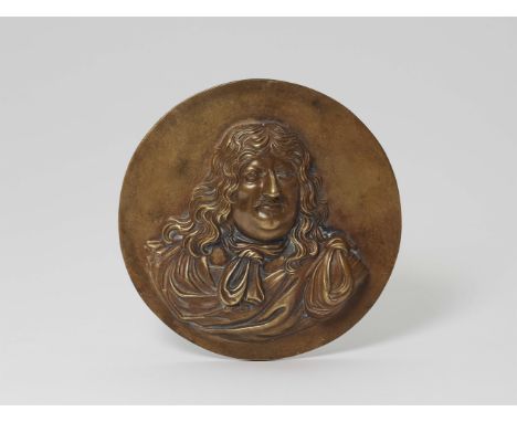Seltene Plakette auf den Großen KurfürstenFein ziselierter Bronzeguss mit Naturpatina, wenig Grünspan. Rund. Brustbildnis en 
