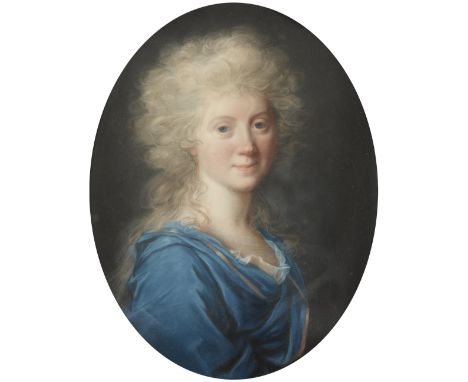 Johann Heinrich Schröder, zugeschrieben, Porträt Friederike Eleonore Sophie von KalbPastell auf Papier. 30 x 24 cm (im ovalen