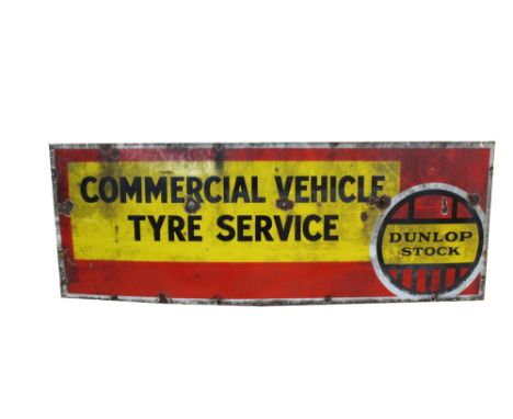 A Dunlop enamel sign, Commercial Vehicle Tyre Service, 48" x 18"