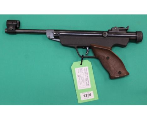 A Diana Model Six .177 cal air pistol, in overall good condition, with a hard carry case, as a post 1939 air weapon the restr