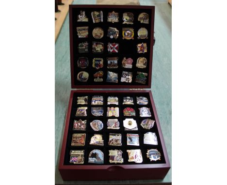 A cased set of Danbury Mint enamel Victory pins with certificates