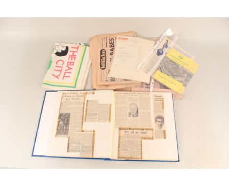 Norwich City Football Club 1959 cup run items including an album of cuttings and ticket, three programmes, pink-uns etc