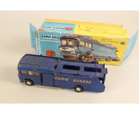 A boxed French Corgi 1126 racing car transporter (lid as found)