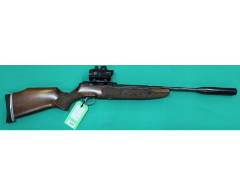 A B.S.A. break barrel .177 air rifle, with a B.S.A. 'red dot' scope and slip, N.B. (cocking action as found), as a post 1939 