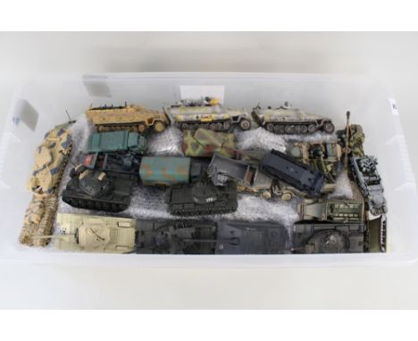 A large quantity of unboxed Corgi and other tanks and military vehicles
