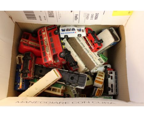 Unboxed die cast buses, Dinky, Corgi, Matchbox etc