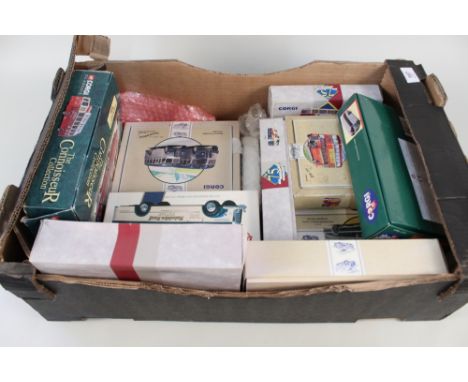 Various Dinky and Corgi boxed coaches