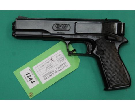 A G-10 repeater .177 cal air pistol with a G6 Airsoft pistol, as a post 1939 air weapon the restrictions of the Crime Reducti