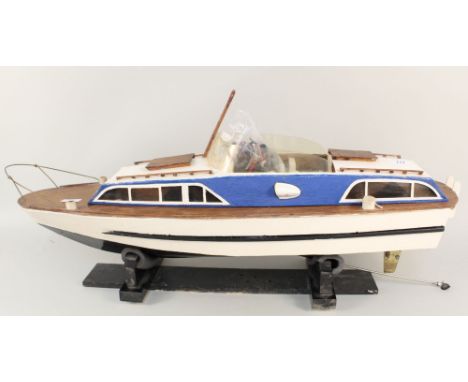 A wooden motorised model launch