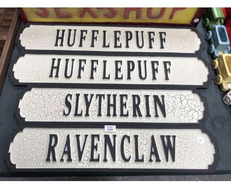 FOUR COLLECTABLE HARRY POTTER SIGNS 