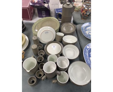 A DENBY DINNER WARE SET, TO INCLUDE CUPS,SAUCERS, EGG CUPS ETC 