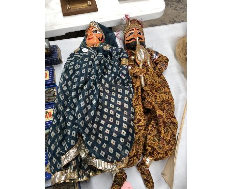 TWO VINTAGE INDIAN HAND PUPPET MODELS 