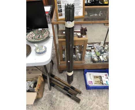 THREE SETS OF VINTAGE BRASS STAIR RODS 