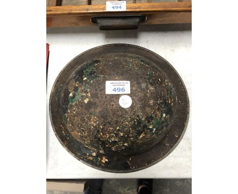 A VINTAGE TIN ARMY MILITARY HELMET 