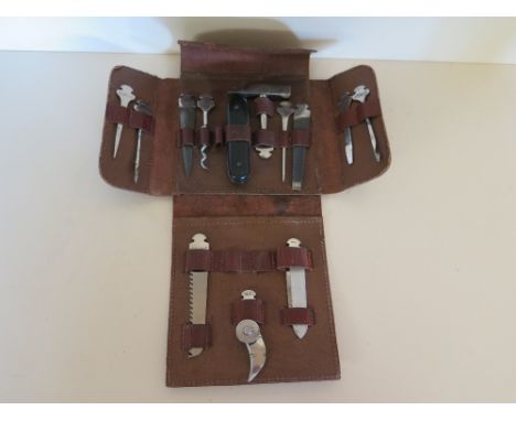 An interesting field tool kit by Bonsa - Germany - including twelve tools and tool holder - all held in fitted case 