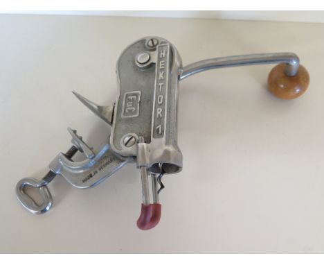 A vintage Hektor no.1 bar mounted corkscrew - made in Germany, adjustable bar mounting 
