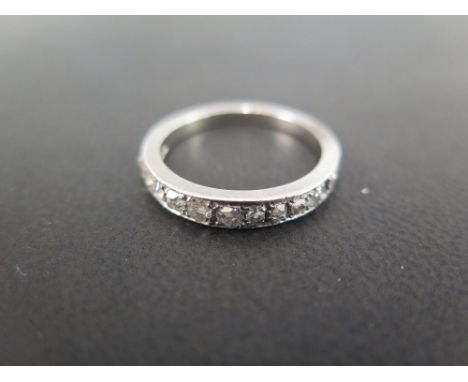 A gold diamond half eternity ring - for repair - set with fifteen old rose cut diamonds - one stone missing (should be 16) - 