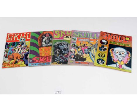 Skull Comics by Rip Off Press, No. 1 (first print) ( (taller size and "decadence" on page 17 obscured); and Skull Comics, No'