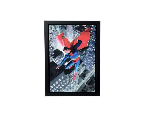 After Alex Ross (American, b.1970) "Superman: Twentieth Century", signed, limited-edition giclee print on canvas, 30/195, 82 