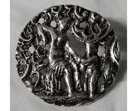 SILVER BUTTON CLASSICAL SCENE CHESTER 1898 