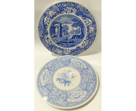 2 COPELAND SPODE ITALIAN & FLORAL CAKE STANDS 