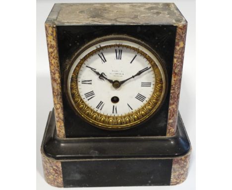 VICT FRENCH SLATE/MARBLE MANTEL CLOCK 