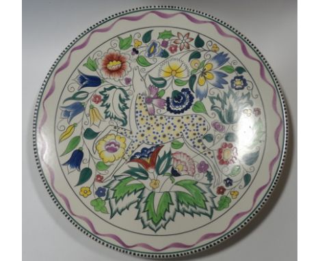 POOLE POTTERY CHARGER BY SUSAN RUSSELL 14 1/2'D 
