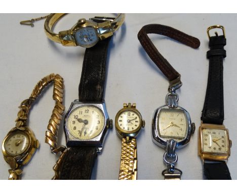 MEYER, SMITHS, WESTMINSTER, TIMEX, SIRO + ASTIN LADIES WRISTWATCHES (6) 