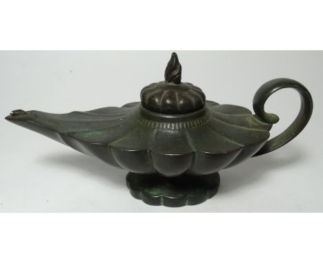 DANNISH PEWTER OIL LAMP 1930'S JUST