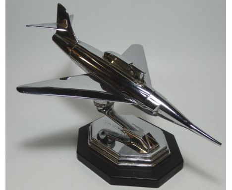 ART DECO CHROME AEROPLANE TABLE LIGHTER 