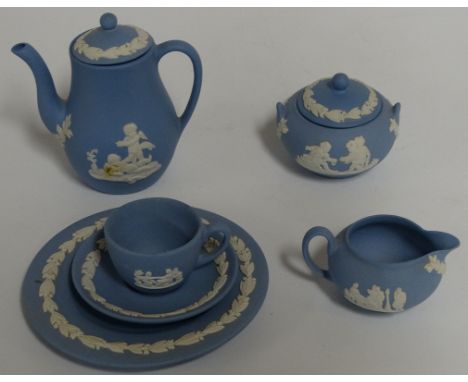 WEDGEWOOD JASPERWARE 6 PCE MINIATURE TEA SET 