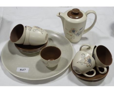 15 PCES POOLE STYLISED FLORAL COFFEE CHINA 