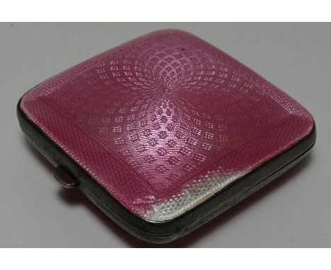 SILVER PINK ENAMEL COMPACT 