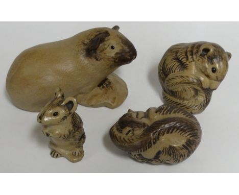 POOLE POTTERY GUINEA PIG & 3 MICE 