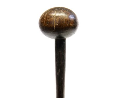 African hardwood Zulu knobkerrie. 79cm long