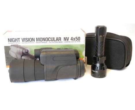 Newton 4x50 Night Vision monocular, also a gun light Evolva torch.