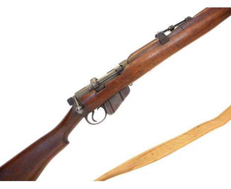 Lithgow .303 Lee Enfield SMLE bolt action rifle, serial number K4815 and also 76492, 25inch barrel with tangent rear sight, t