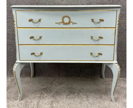French style contemporary painted commode on cabriole supports. 